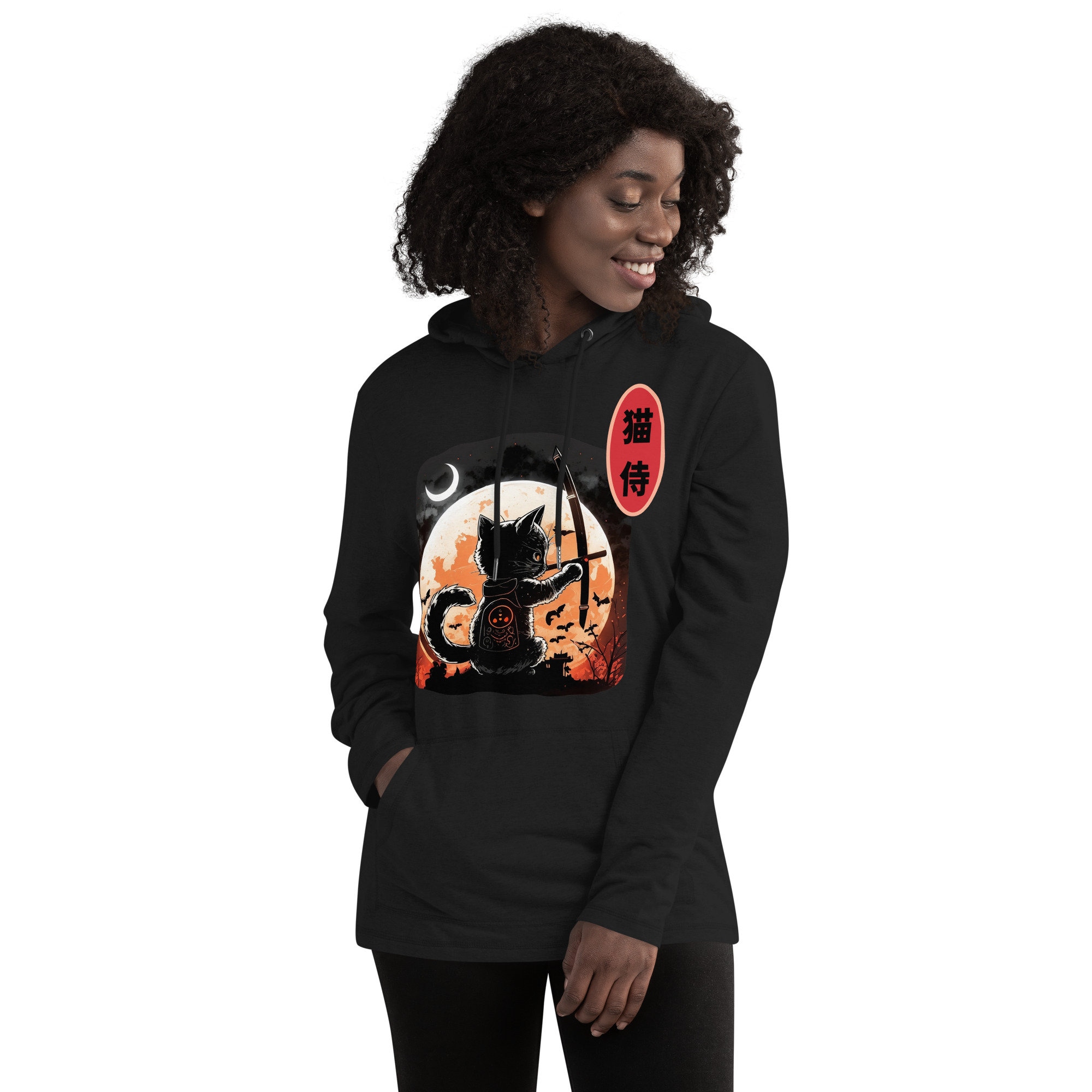 Samurai Fish Orange Cat Hoodie