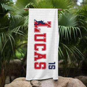 Personalized Baseball Beach Towel: Custom Name, Gradient Colors