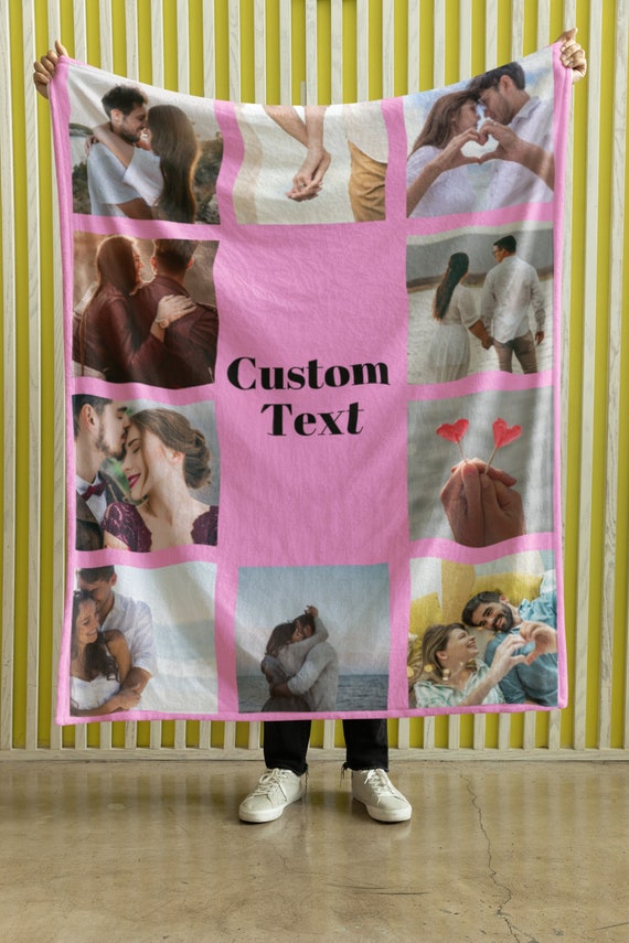 Personalized Photo Text Blanket Custom Photo Blanket Personalized Blanket Gift for Her Mothers Day Gift Custom Gift Etsy