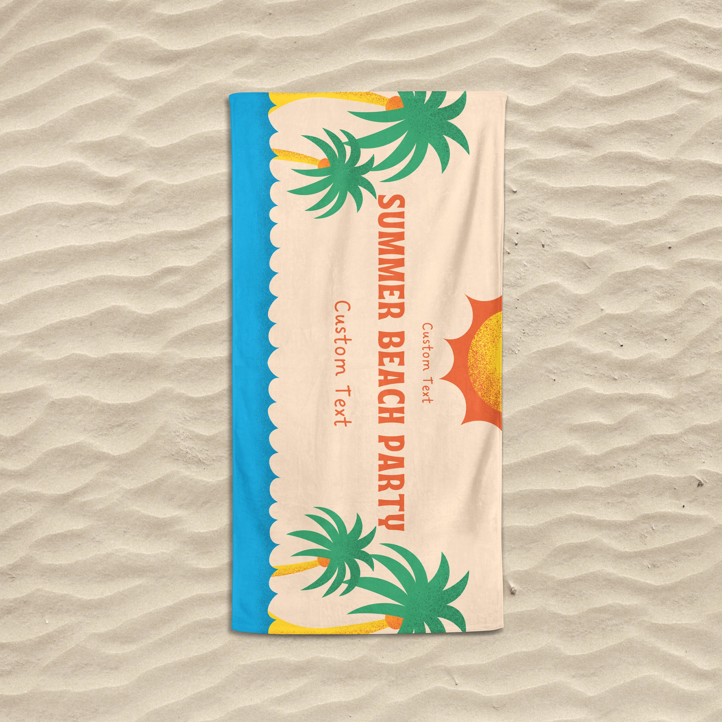 Personalized Beach Towel, Summer Beach Party Towel, Family Vacation Beach Towel, Custom Text Beach Towel, Custom Beach Towel, Party Beach