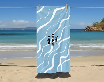 Personalized Beach Towel- Custom Logo Towel - Corporate Towel - Personalized Logo Towel - Custom Towel - Beach Towel - Personalized Towel