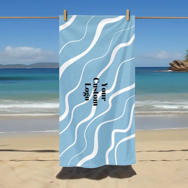 Personalized Beach Towel- Custom Logo Towel - Corporate Towel - Personalized Logo Towel - Custom Towel - Beach Towel - Personalized Towel