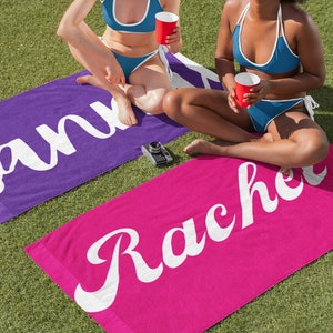 Personalized Name Beach Towel: Gradient Colors, Vacation Gift