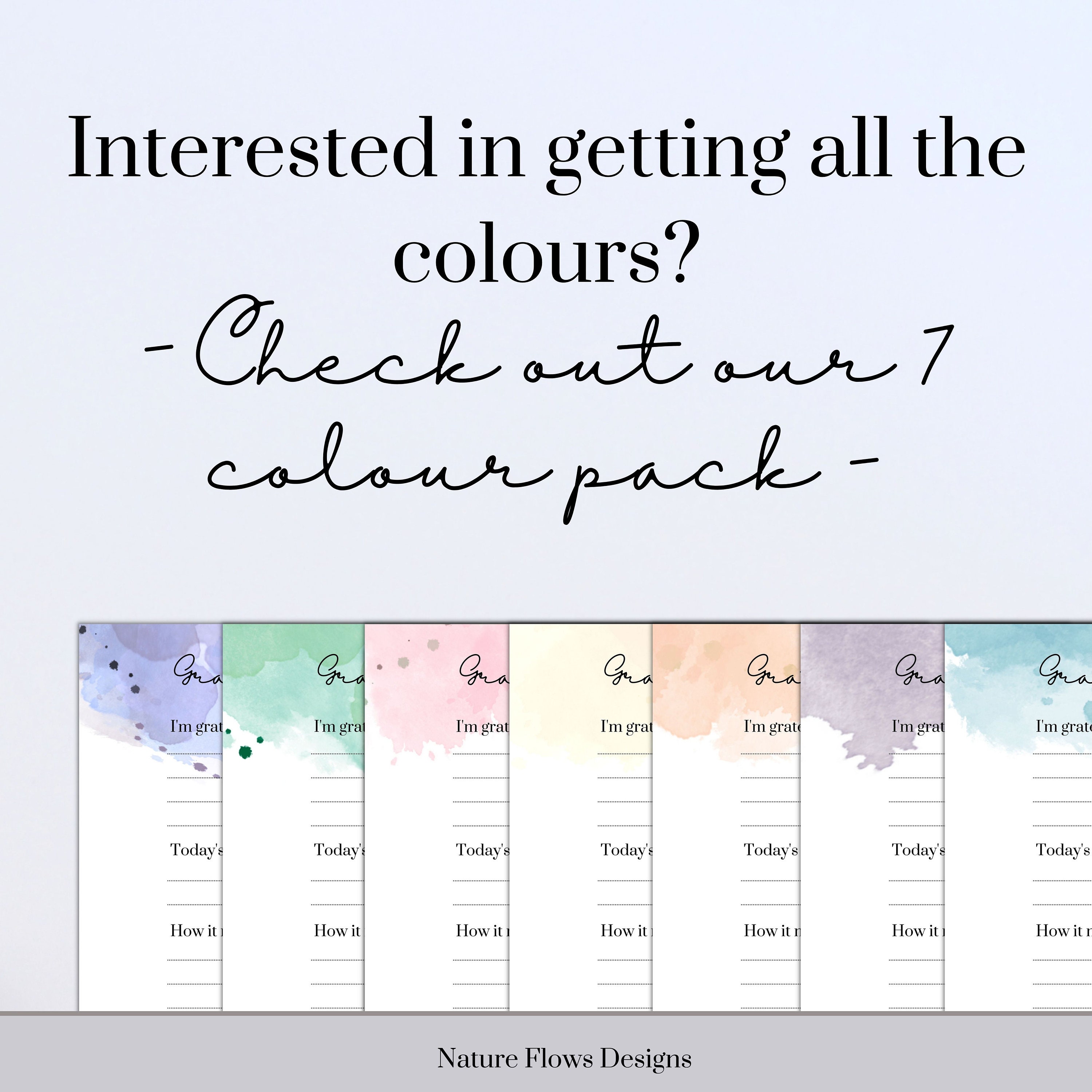Gratitude Log Printable Mood Tracker Mindfulness Practices Daily ...