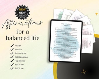 Afirmación de atención plena imprimible: Amor propio, relaciones, riqueza (PDF)