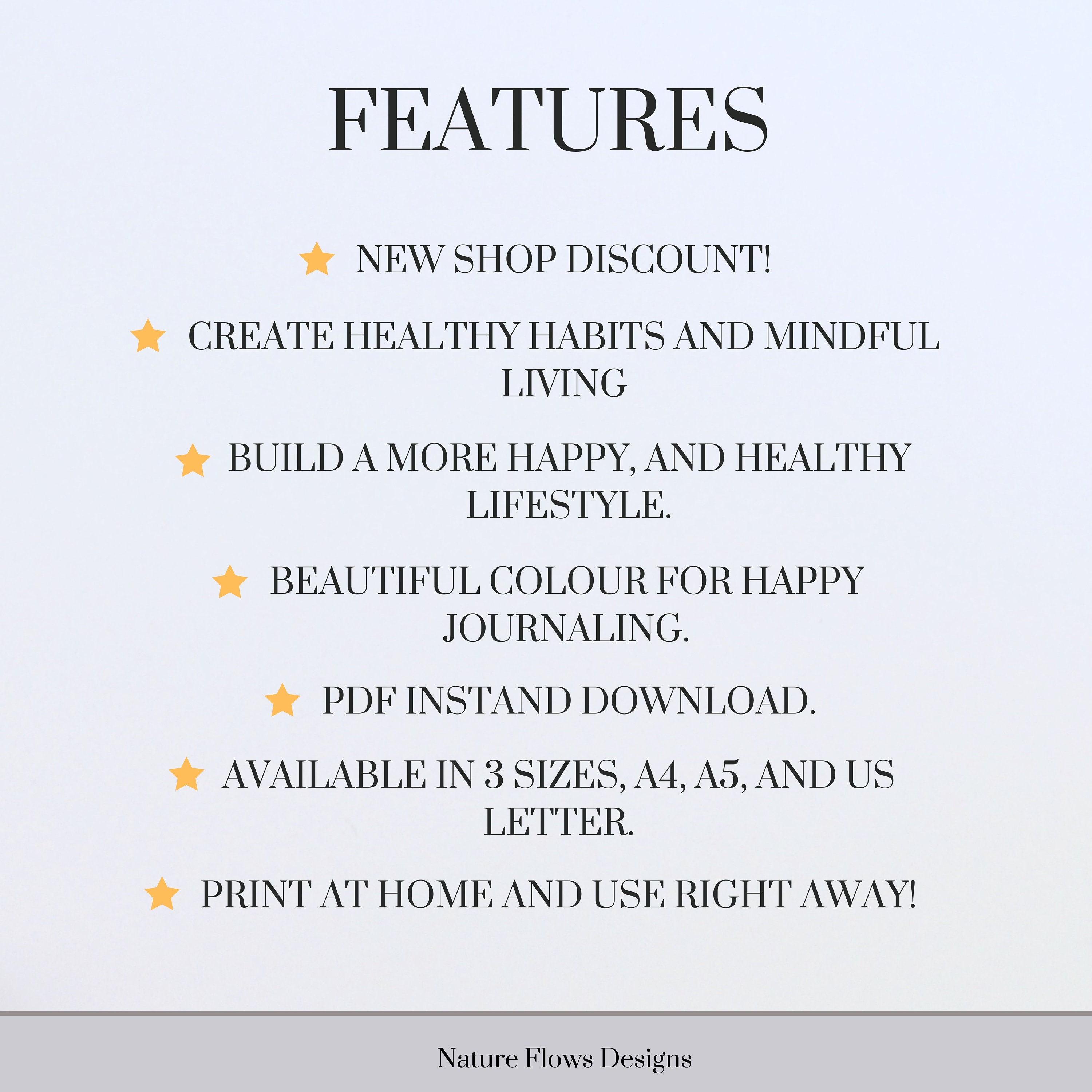 Gratitude Log Printable Mood Tracker Mindfulness Practices Daily ...