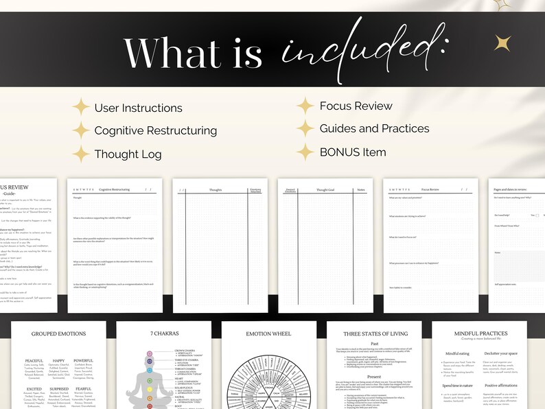 Cognitive Wheel.pdf CBT Journal Printable: Cognitive Restructuring Self Help Tools (PDF) - Etsy