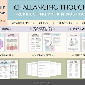 Thought Journal CBT Therapy Self Help Tools Cognitive Restructuring CBT Journal Printable Mental Health Printable Cognitive Behavioral
