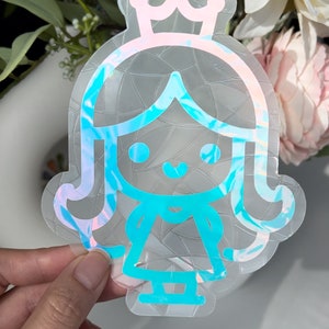 Princess Suncatcher Sticker Window Decal, Holographic Rainbow Maker Sun Catcher, Cute Kids Room Decor Nursery Wall Vinyl