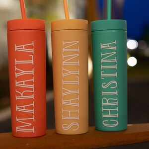 Personalized Tumbler and Straw l Custom Tumbler l Tumbler with Straw l Bridesmaid Gift l Bachelorette Party l Bridesmaid Tumbler l