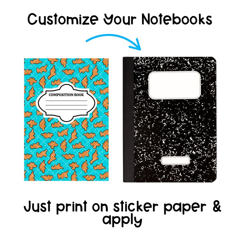 Printable Composition Notebook Cover PNG Dino Nugget Personal Notebook ...