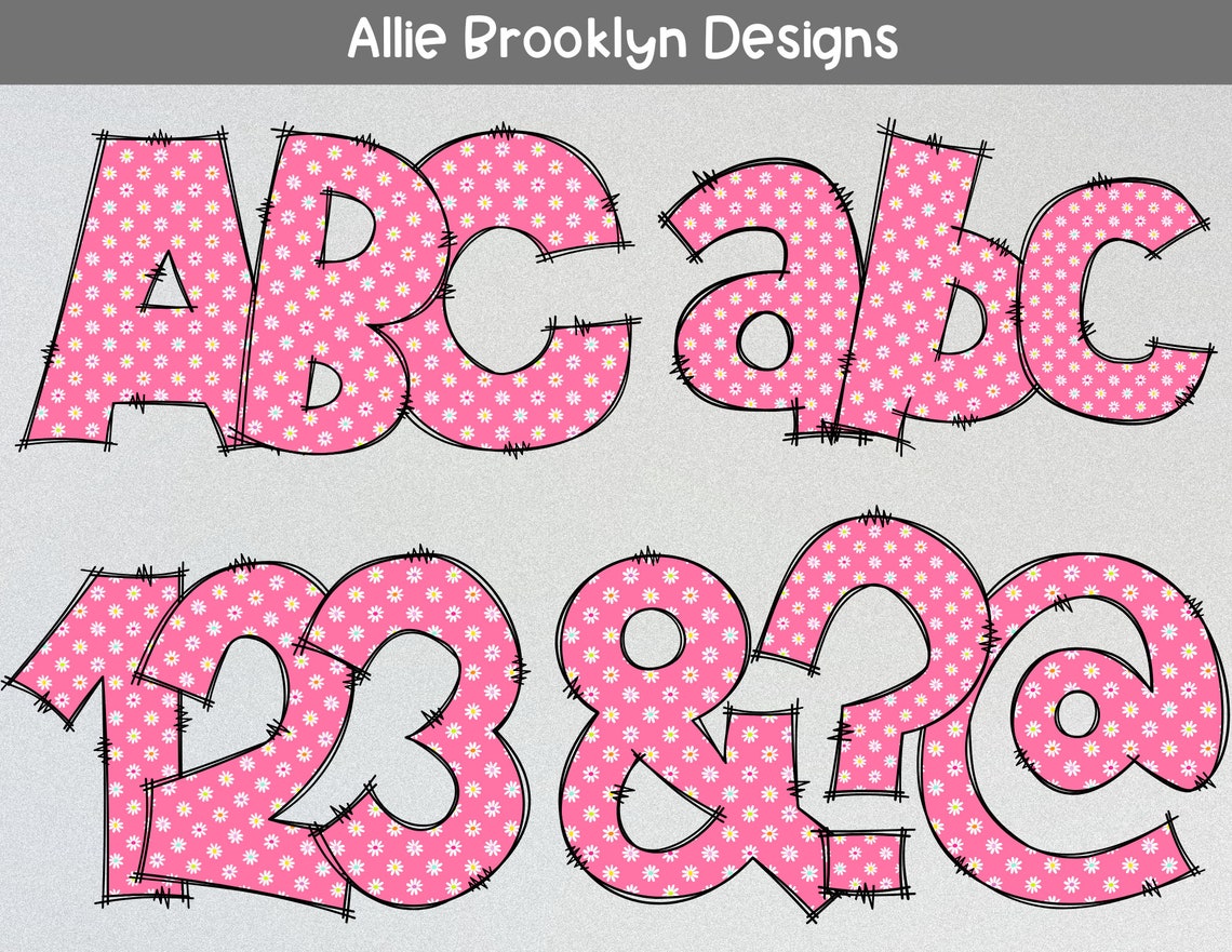 4 Sets Rainbow Daisy Chick Alphabet Letters PNG Bundle, Spring Easter ...