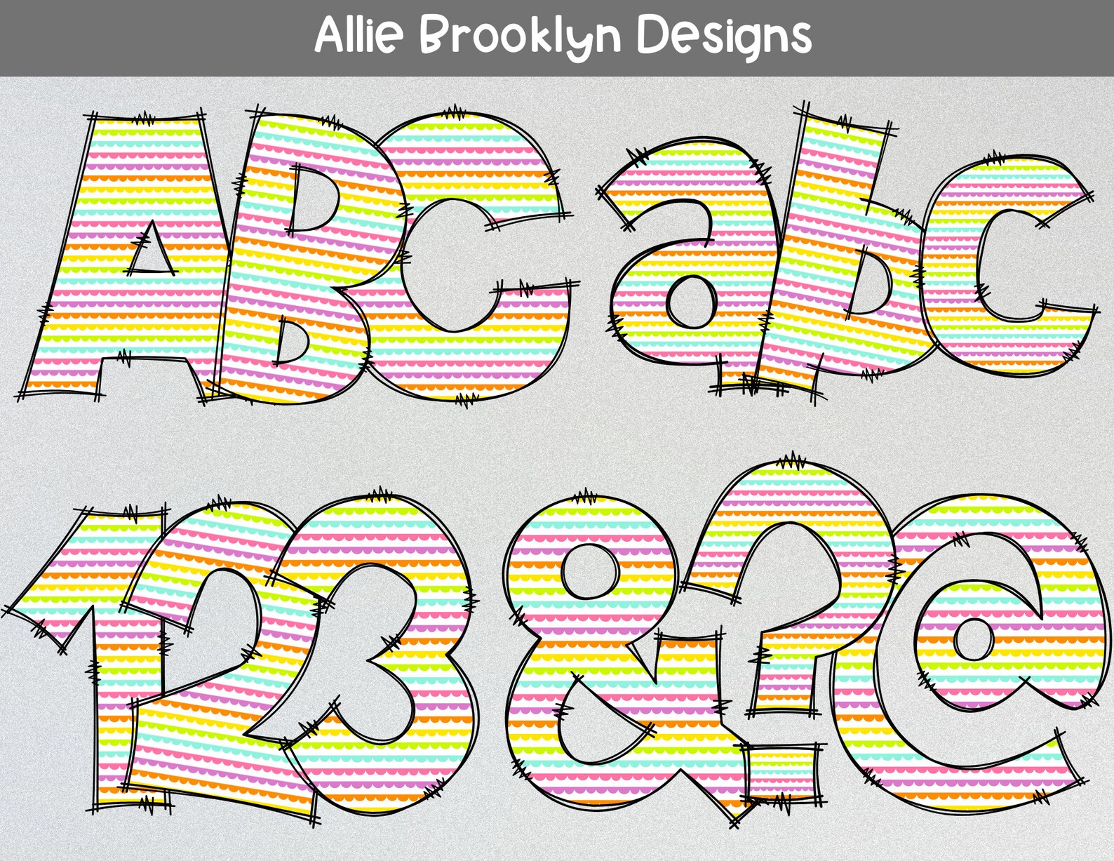 4 Sets Rainbow Daisy Chick Alphabet Letters PNG Bundle, Spring Easter ...