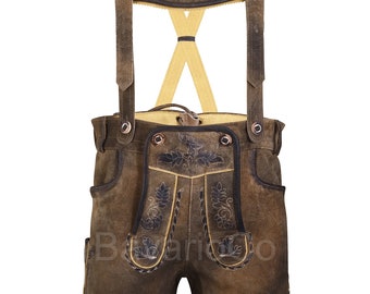 Authentic Bavarian Lederhosen German Oktoberfest Costume | Lederhosen For Men's |  | Lederhosen Trachten Short Brown