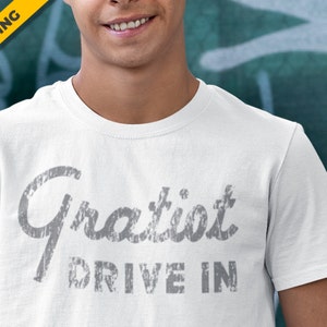 Gratiot Drive-in T-shirt | Vintage style shirt | Detroit Retro Design | Unisex sizing | Cruising Gratiot t-shirt | Michigan gift