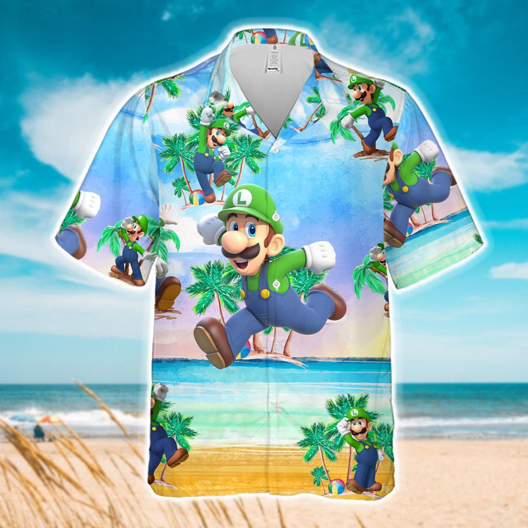 Super Mario Hawaiian Shirt Beach Hawaii Family Shirt Summer Etsy