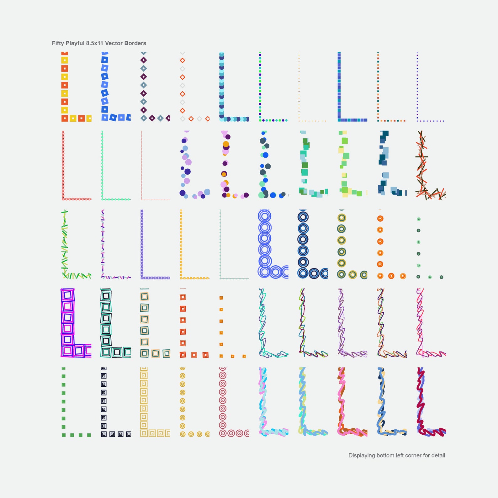 Fifty 8.5x11 Vector Borders/frames Simple Shapes Works With Canva, Word ...