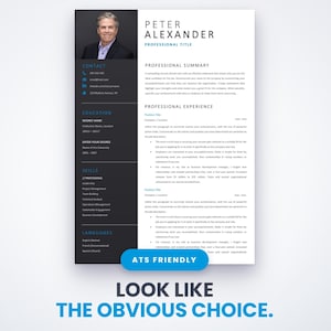 Professional Executive Resume Word Template Editable Modern CV Template With Photo
