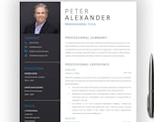 Professional EXECUTIVE RESUME Word TEMPLATE Editable Modern Cv Template With Photo