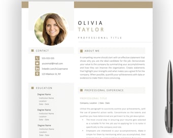 Modern Professional CV EXECUTIVE Resume Template - Clean Microsoft Word TEMPLATE With Cover Letter And Photo