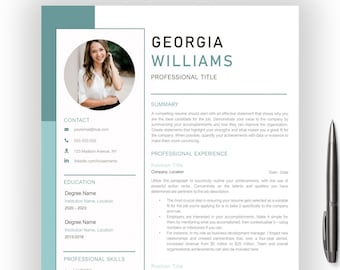 CLEAN Microsoft Word Resume TEMPLATE With Photo And Cover Letter – Professional CV Modern Executive Template
