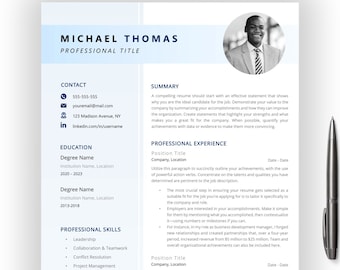 Professional Modern CV Executive RESUME TEMPLATE With Cover Letter And Photo - Clean Microsoft Word Template