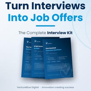 Interview Preparation Kit | 100 Interview Questions, STAR Method Workbook, Salary Negotiation Scripts, Job Interview Prep | Instant Download