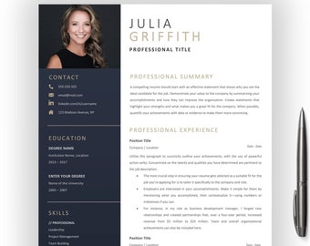 Editable Modern CV TEMPLATE For Microsoft Word Professional Resume Download Save to PDF Format