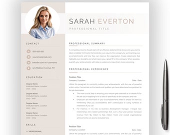 Professional Modern CV TEMPLATE For Microsoft Word Professional Resume Download Save to PDF Format