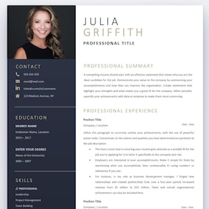 Editable Modern CV Template For Microsoft Word Professional Resume Download Save to PDF Format