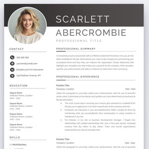 Digital Modern Professional CV Template For Microsoft Word Modern Resume Download Editable Digital Document With Cover and References Letter