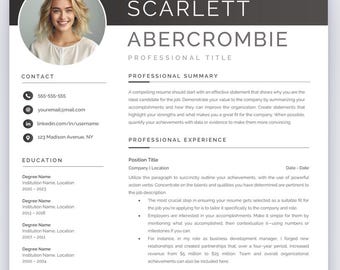 Digital Modern Professional CV Template For Microsoft Word Modern Resume Download Editable Digital Document With Cover and References Letter
