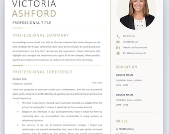 Professional CV Modern Executive Resume Template - Clean Microsoft Word Resume Template Cover Letter With Photo