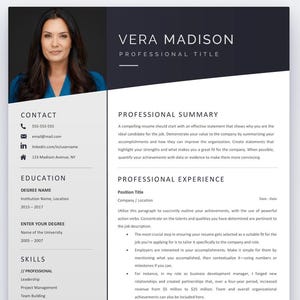 Resume Template Professional Modern For Microsoft Word Professional CV Download Save to PDF Format