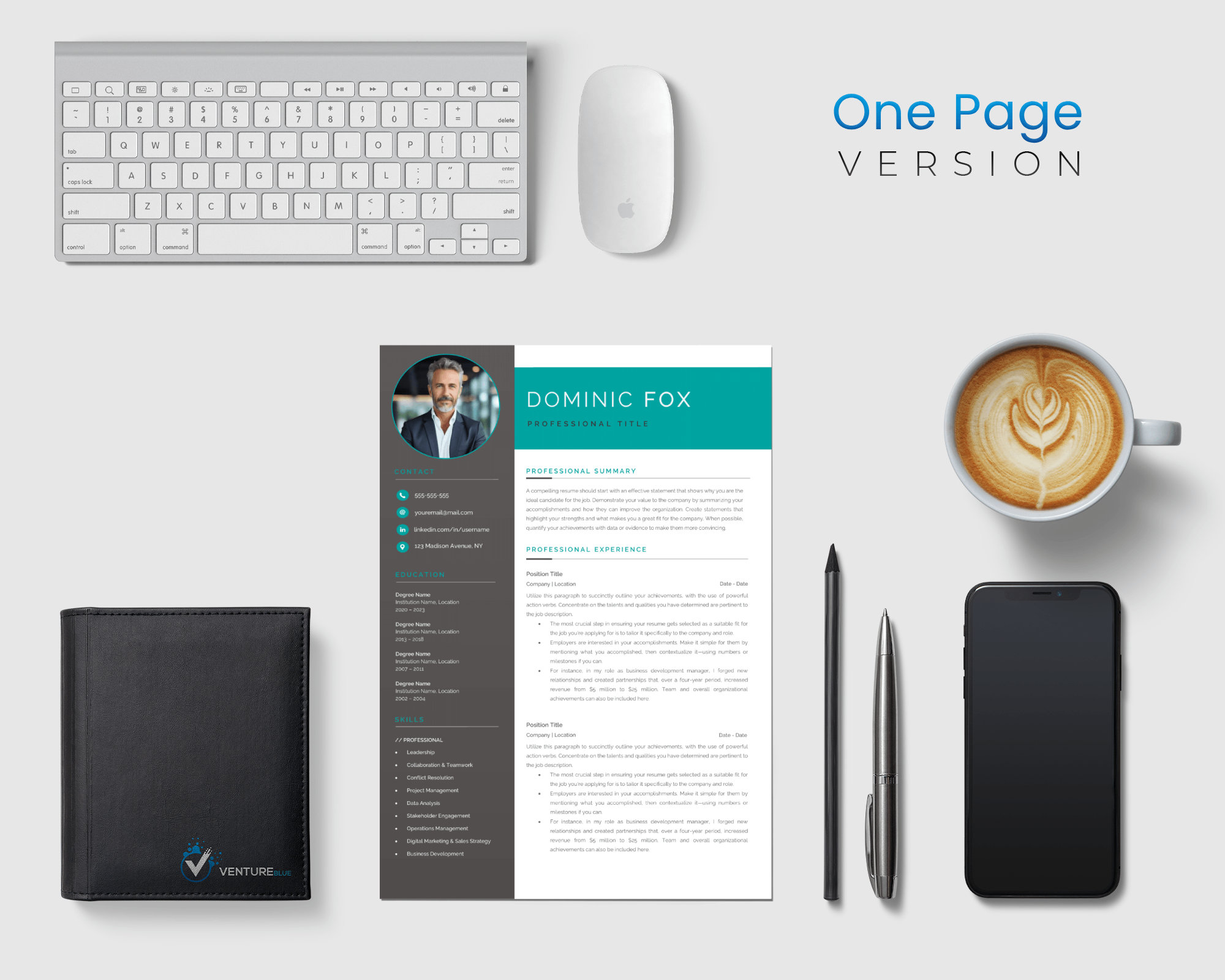 Modern Executive CV Template for Microsoft Word Professional Resume ...
