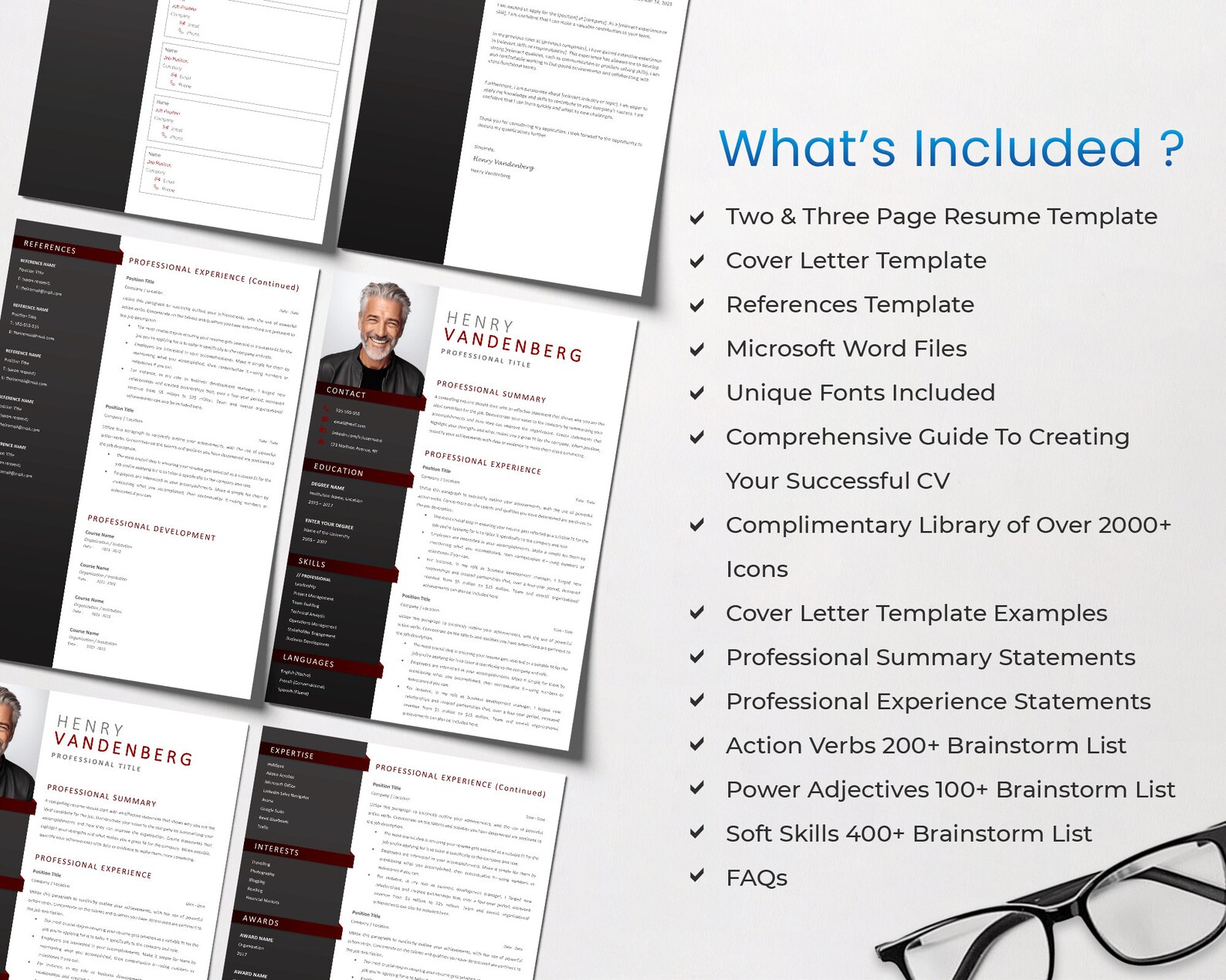 Executive Modern Resume Template for Microsoft Word Modern CV Download ...