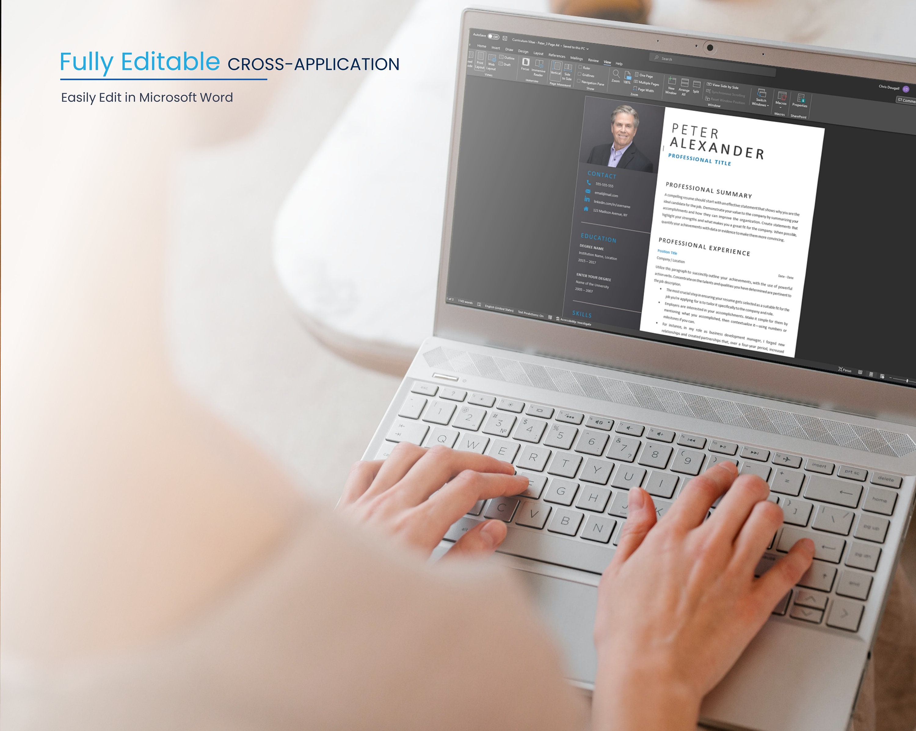Executive RESUME Word TEMPLATE BUNDLE With Photo Editable Executive RESUME Word TEMPLATE BUNDLE With Photo Editable