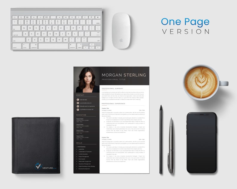 Modern Professional Executive CV TEMPLATE For Microsoft Word Modern Resume Download Editable Digital Document image 2