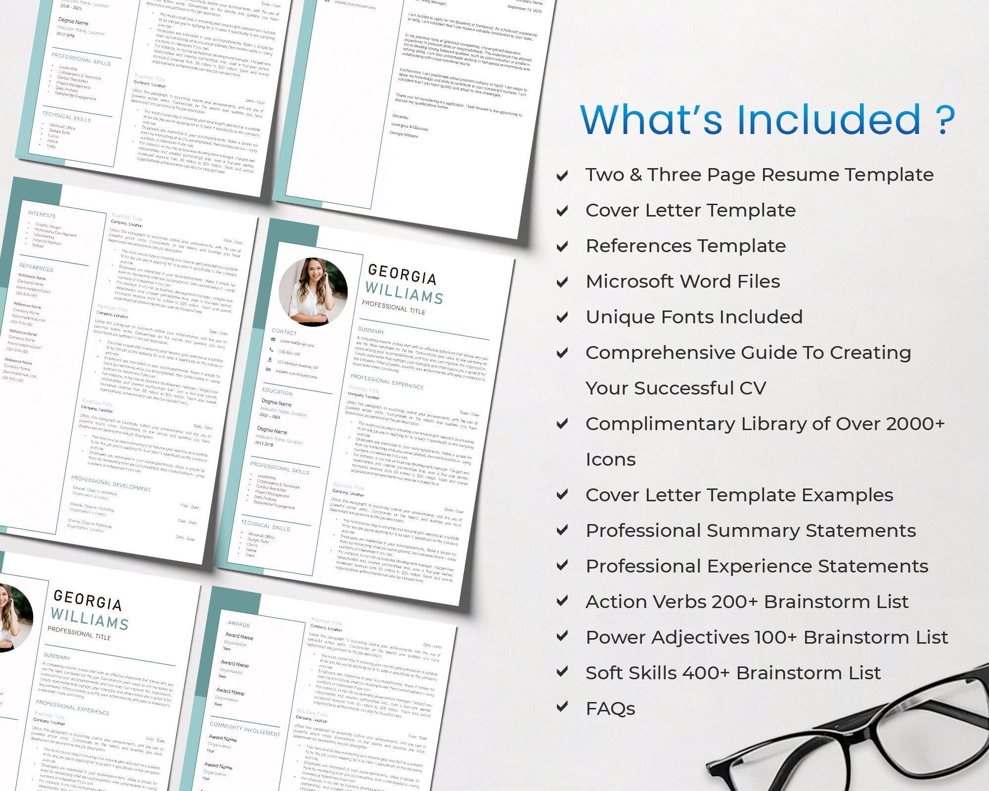 CLEAN Microsoft Word Resume TEMPLATE With Photo and Cover Letter ...