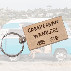 Llavero con forma de furgoneta camper, regalo personalizado, llavero de madera grabado, llavero para autocaravana, furgoneta camper, regalo divertido y novedoso, regalo personalizado