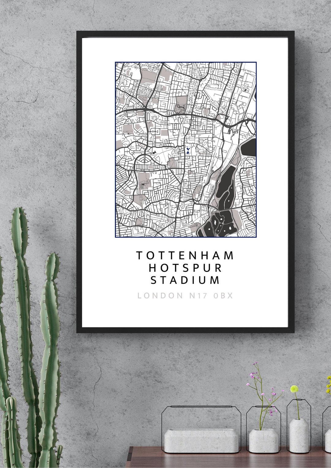 Tottenham Hotspur Stadium Location Map Print, Any Team, City Print Club ...