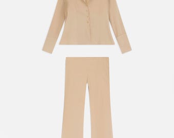 Sportstaff 1990s Vintage Italian Stretch Two-Piece Set Beige – 38EU/6US/S