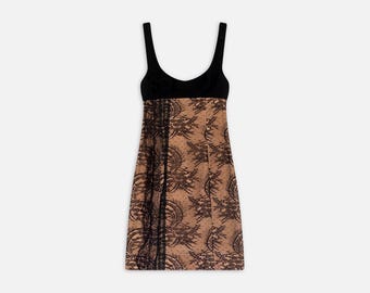 La Perla Vintage Lace Mini Dress – Black Bustier, Floral Lace (36EU/4US/XS)