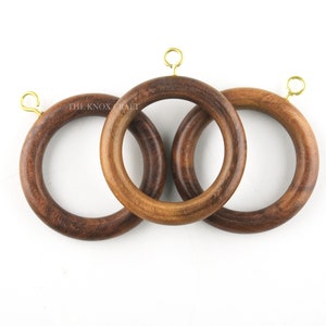 Handmade Wooden Curtain Ring For Hanging Curtain | Wood Drapery Ring , Inner Dia 1.75&quot;, Outer Dia 2.5&quot; Inch , Curtain Rod Rings -Rosewood