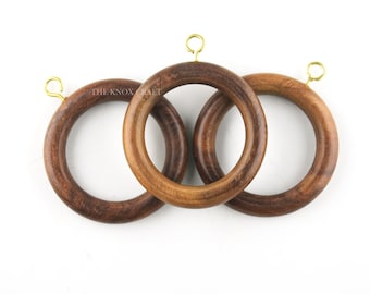 Handmade Wooden Curtain Ring For Hanging Curtain | Wood Drapery Ring , Inner Dia 1.75", Outer Dia 2.5" Inch , Curtain Rod Rings -Rosewood