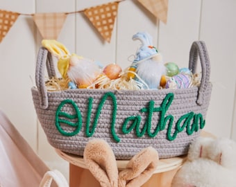 Baby Shower Gift, Baby gifts, Handmade Basket for Baby Shower, Basket Made of Cottn Rope, Birthday baby Gift, Easter Gifts baby Basket