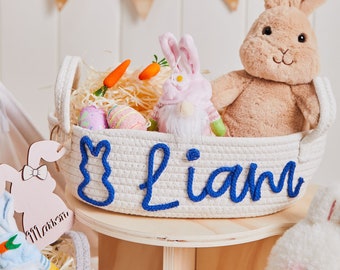 Unique Baby 1st birthday Gift Basket, Gift Basket for baby shower, Cute Animal Cotton Rope Basket, Easter Gifts Baby, Toy Basket for Toddler