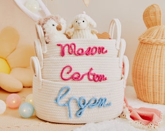 Special Personalized Baby Basket Gift, Basket for Baby Shower, Cute Animal Basket, Christmas Gift for Kids, Gift for Baby, Nursery Decor