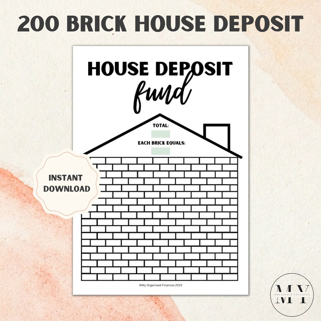 House Deposit Tracker Printable Savings Fun 200 Bricks - Etsy