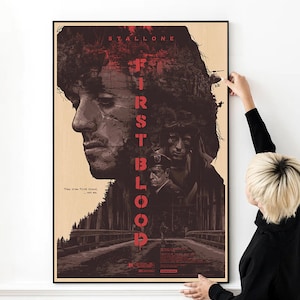 Rambo First Blood Soldat Vietnam Stallone Movie Poster Hochwertiger Druck Foto Wand Kunst Leinwand Tuch Multi size
